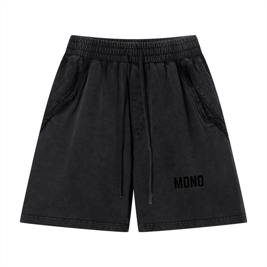 Unisex Vintage Wash Raw Edge Shorts