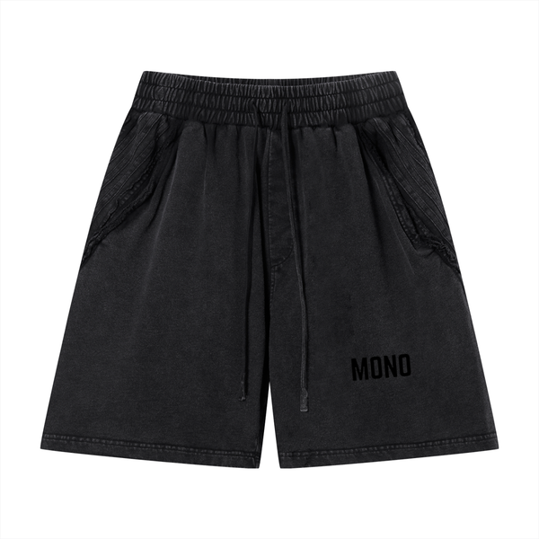 Unisex Vintage Wash Raw Edge Shorts