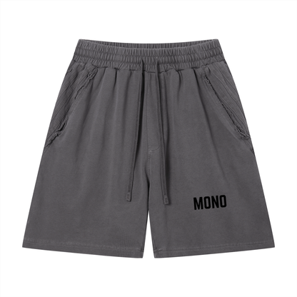 Unisex Vintage Wash Raw Edge Shorts