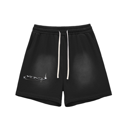 Sun Fade Raw Edge Cotton Shorts