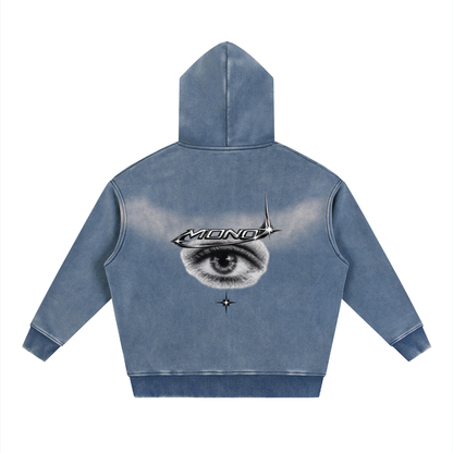 Sunfade Two-way Zipper Boxy Fleece Hoodie