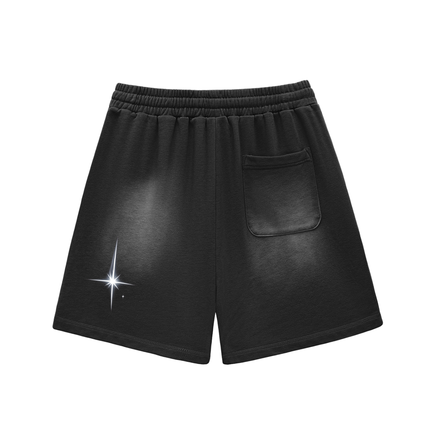Sun Fade Raw Edge Cotton Shorts