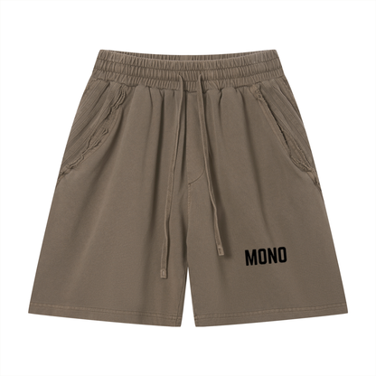Unisex Vintage Wash Raw Edge Shorts