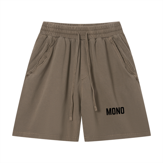 Unisex Vintage Wash Raw Edge Shorts