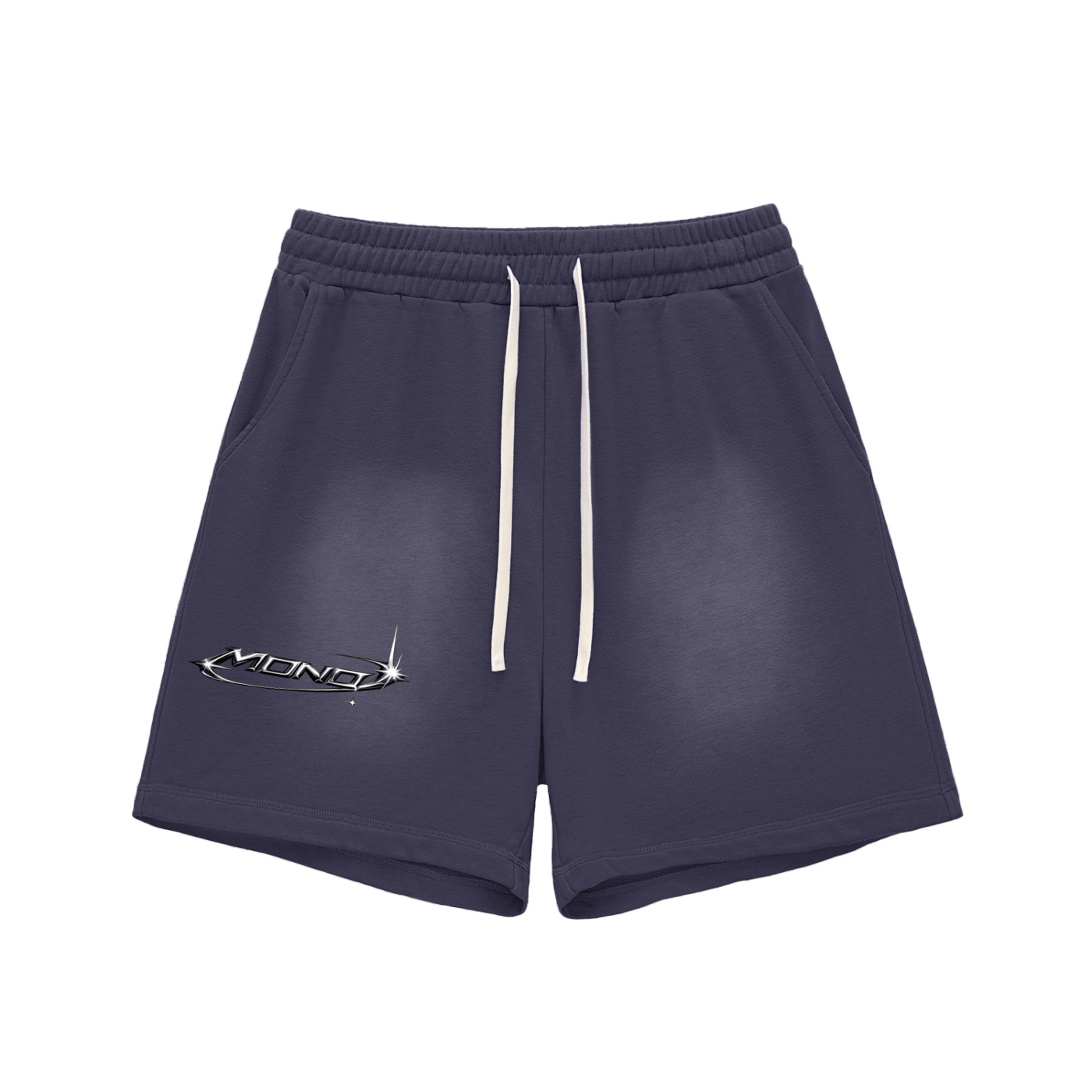 Sun Fade Raw Edge Cotton Shorts