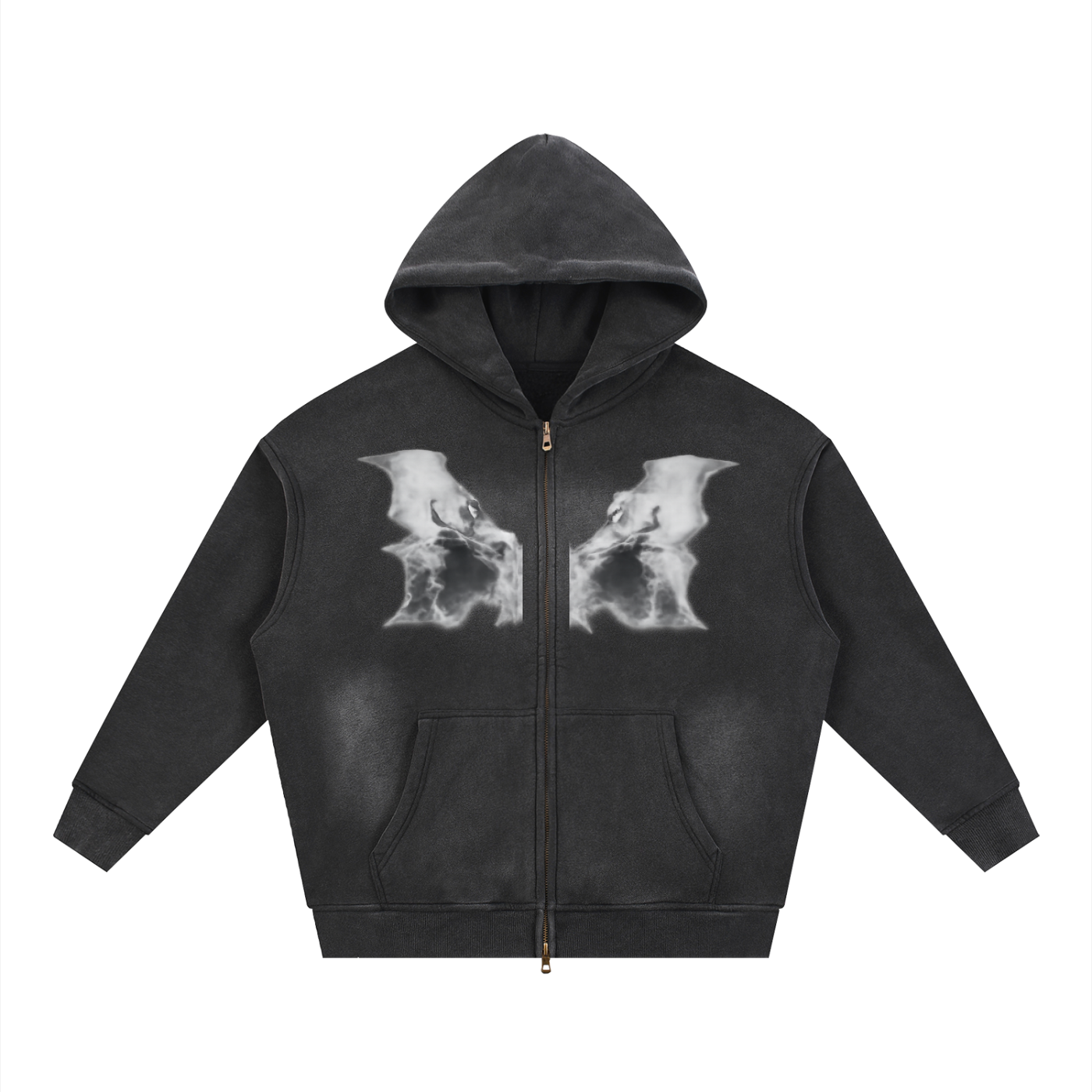 Sunfade Two-way Zipper Boxy Fleece Hoodie