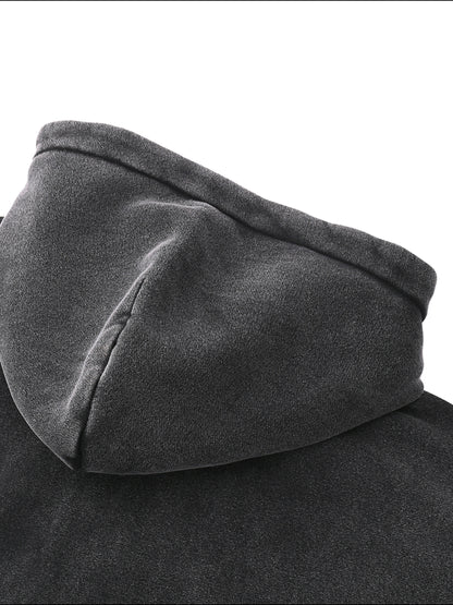 Zip-Through Boxy Fleece Hoodie