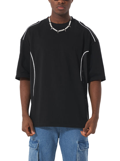 MONO Contrast Piped Panel T-Shirt