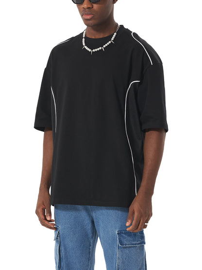 MONO Contrast Piped Panel T-Shirt
