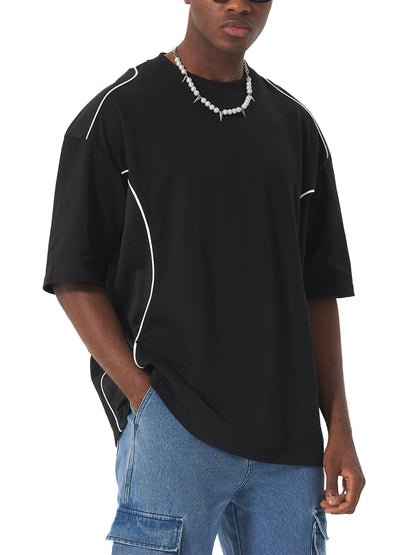 MONO Contrast Piped Panel T-Shirt
