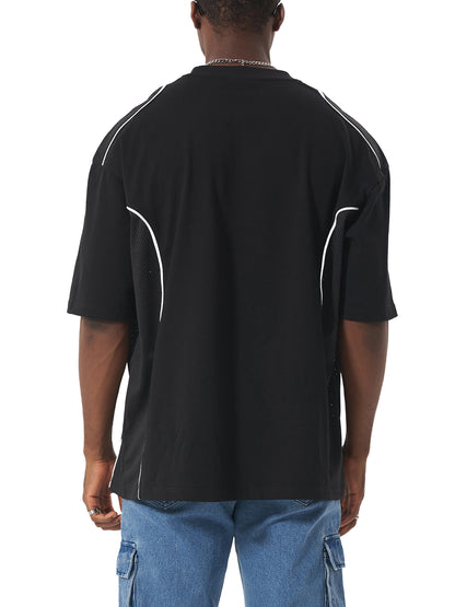 MONO Contrast Piped Panel T-Shirt