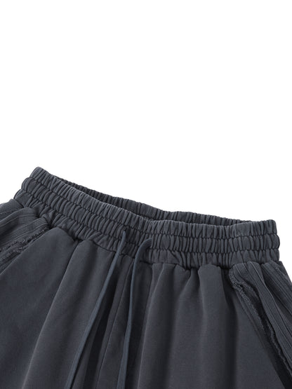 Unisex Vintage Wash Raw Edge Shorts